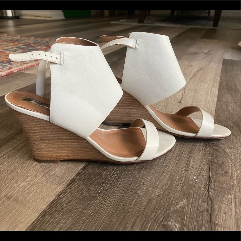 White Halogen Wedge Heels